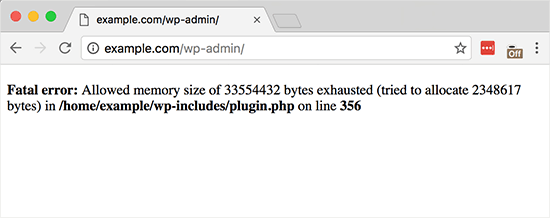 WordPress Memory Exhausted Error Display