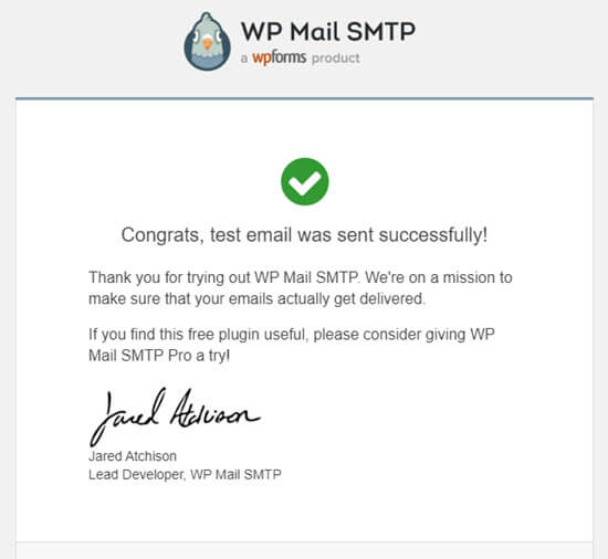 TXT Email from WP Mail STMP